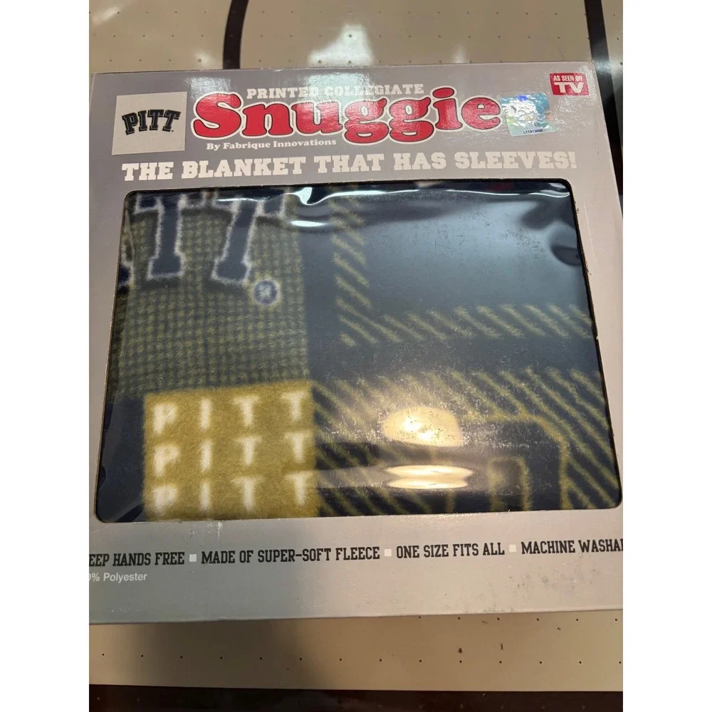 Pitt Panthers Snuggie Collegiate Fleece Blanket with Sleeves Pittsburgh PITT190S